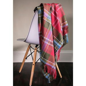 Lochcarron MacLean of Duart Weatherted tartan lambswool blanket | The Scottish Company