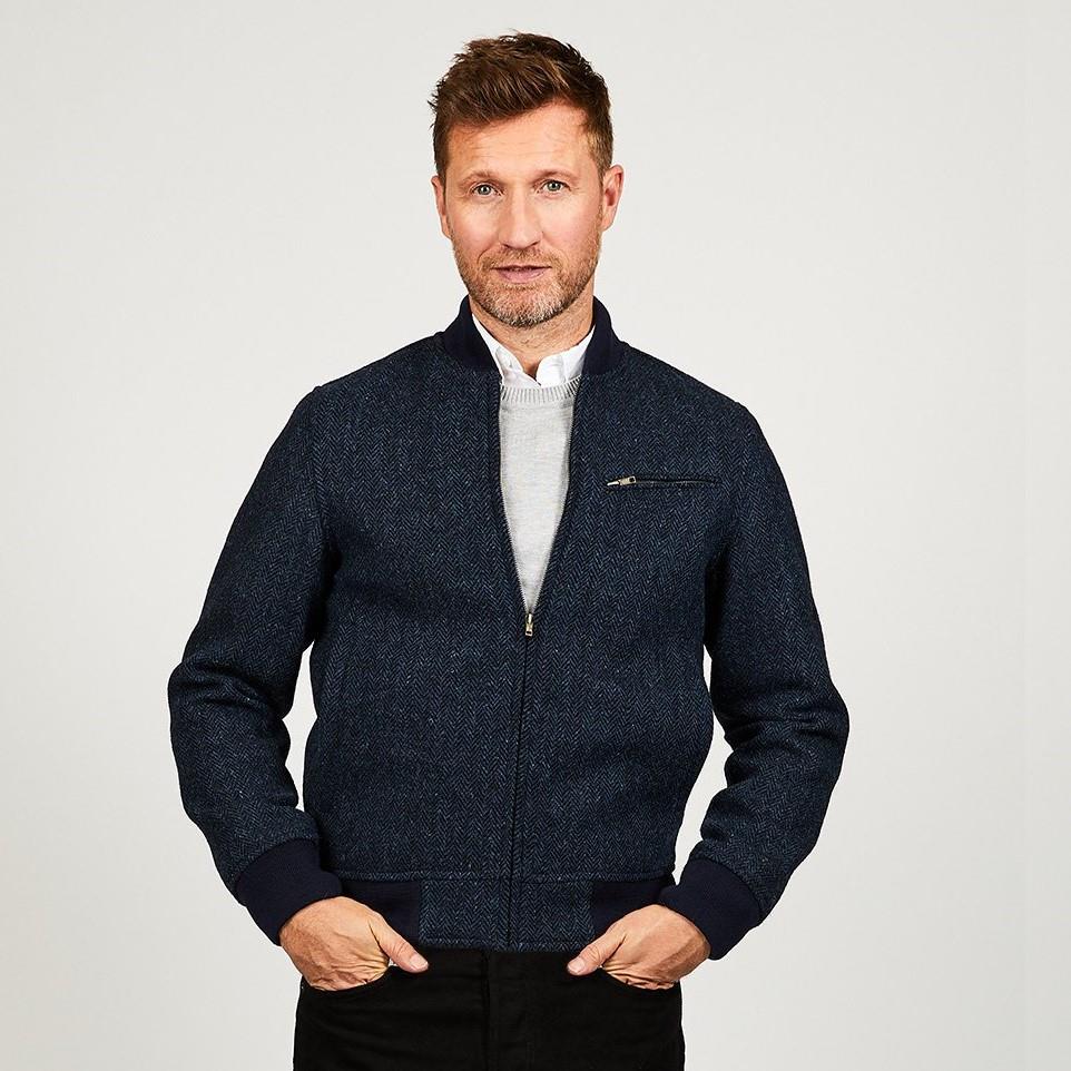 Harris tweed bomber jacket hotsell