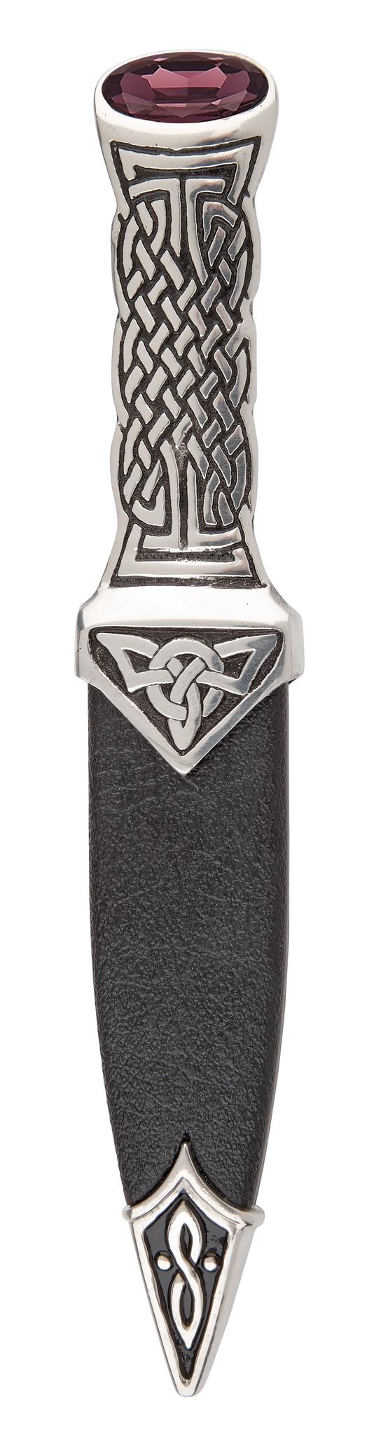 Sgian Dubh | Celtic Boisdale in polished pewter with stone top