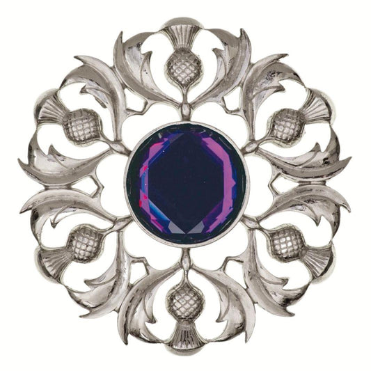 Polished pewter Thistle Plaid Pin | The Scottish Company