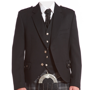 Argyll Kilt Jacket & 5 Button Vest | Black