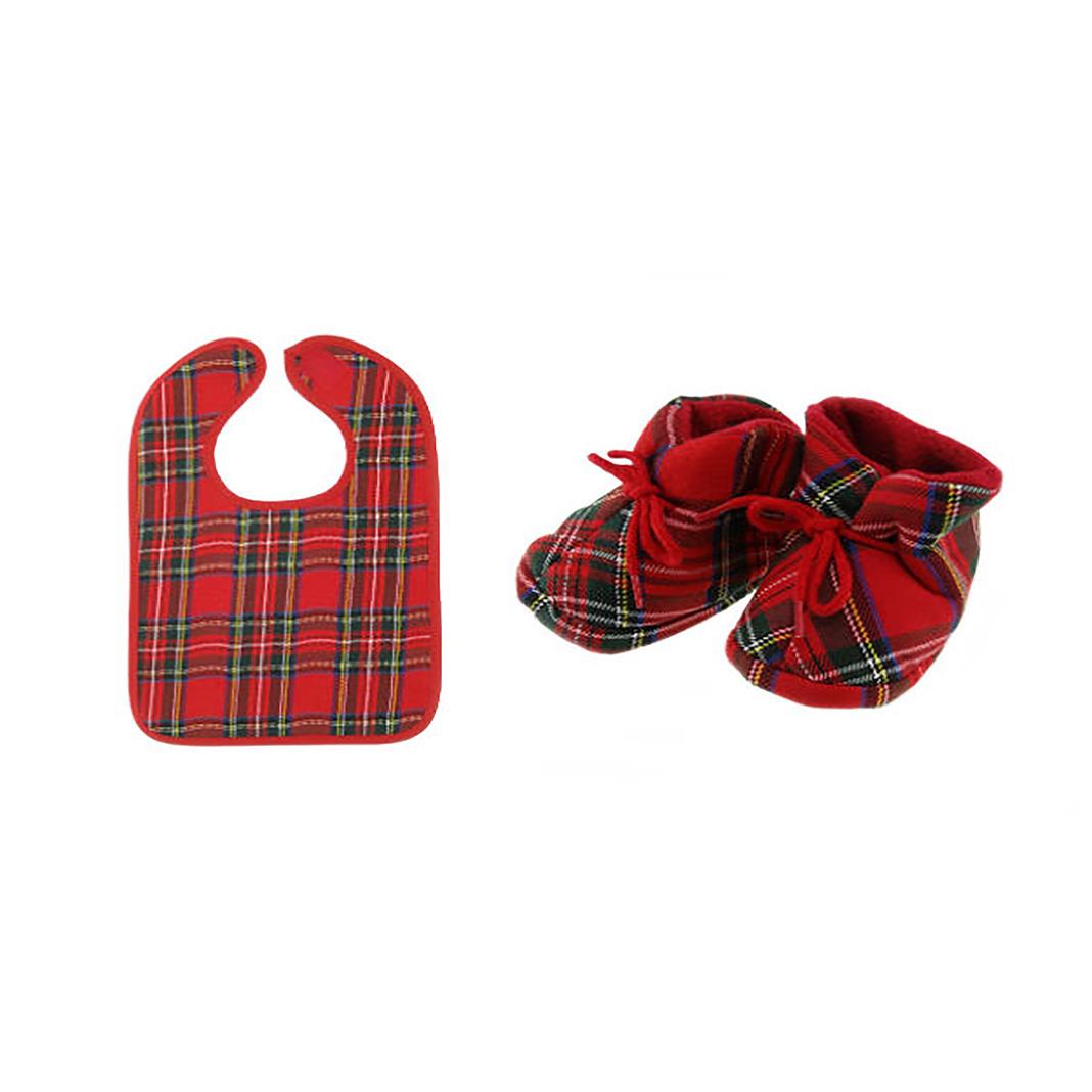 Tartan Bib and Bootie Set