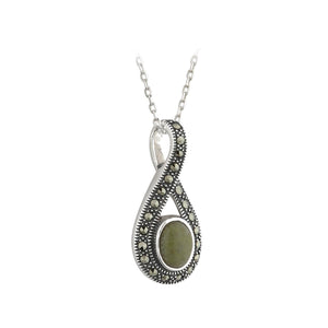 Solvar | Connemara Marble & Marcasite Silver Pendant
