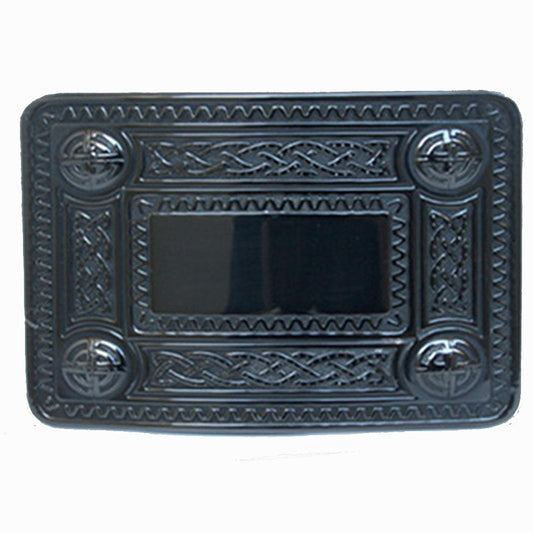 Belt Buckle | Black Celtic Knot Edge