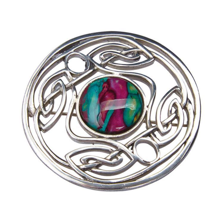 Celtic Weave Heathergem Brooch The Scottish Company