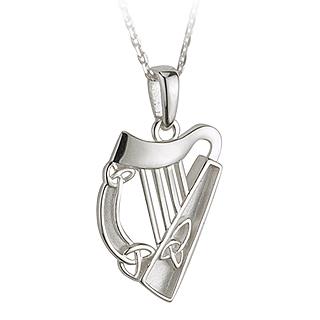 Solvar | Sterling Silver Harp Pendant