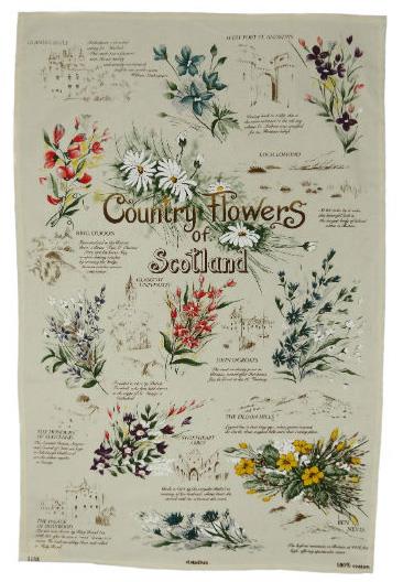 Country Flowers of Scotland Tea Towel | The Scottish Company | Toronto Canada