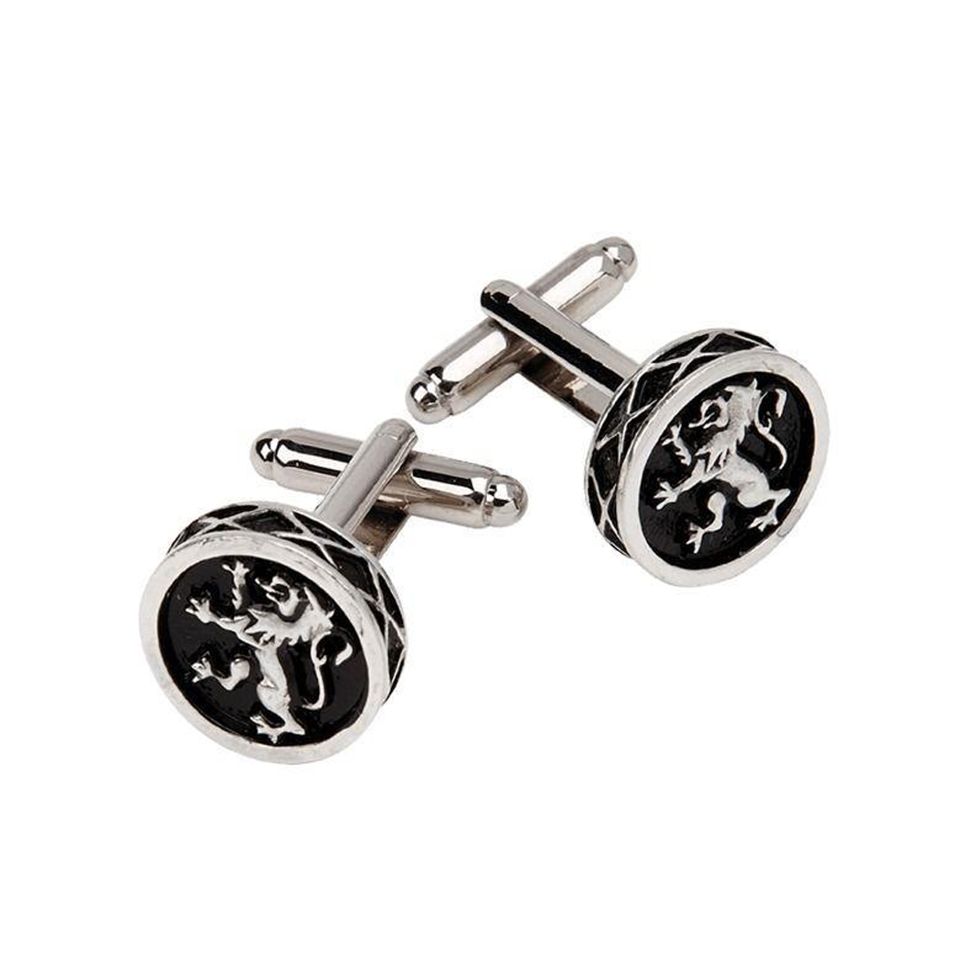 Cufflinks | Lion Rampant - Polished Pewter