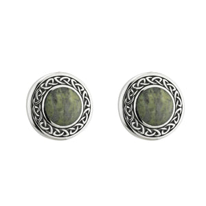 Solvar | Connemara Marble Celtic Stud Earrings