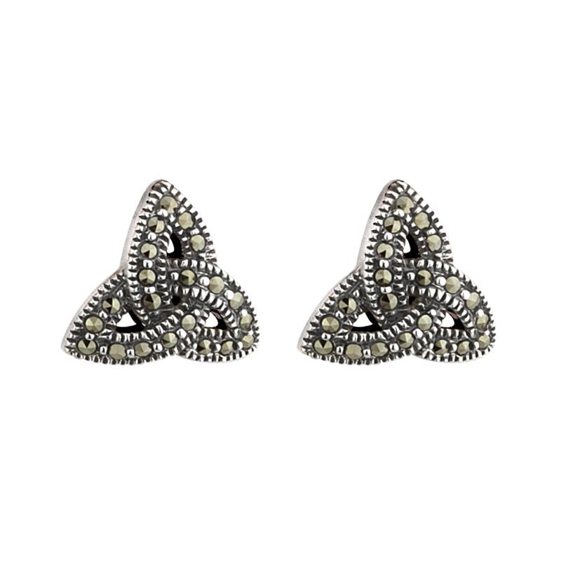 Solvar Marcasite Trinity Knot earrings