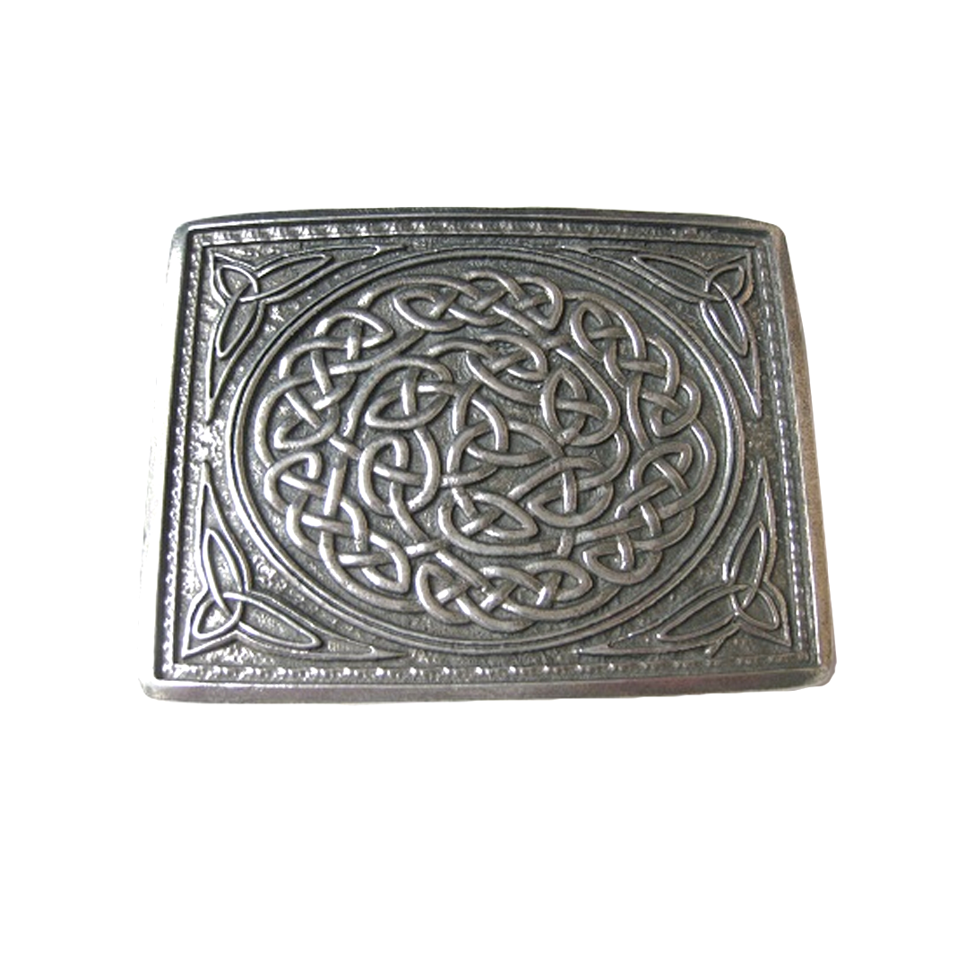 Utility Belt Buckle | Polished Pewter Celtic Knot