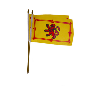 Lion Rampant Flag with Stick 9" x 6"