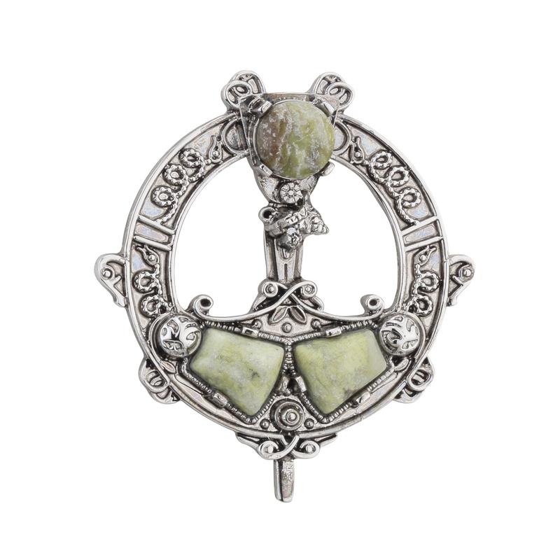 Solvar Connemara Marble Celtic Brooch | The Scottish Company