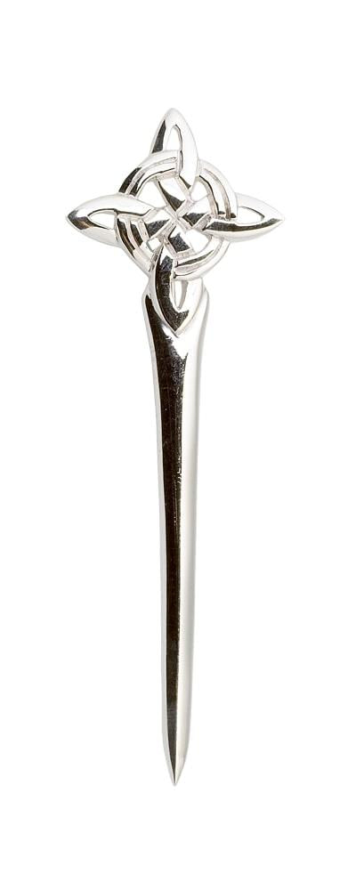 Sterling Silver Kilt Pin with Celtic knot design