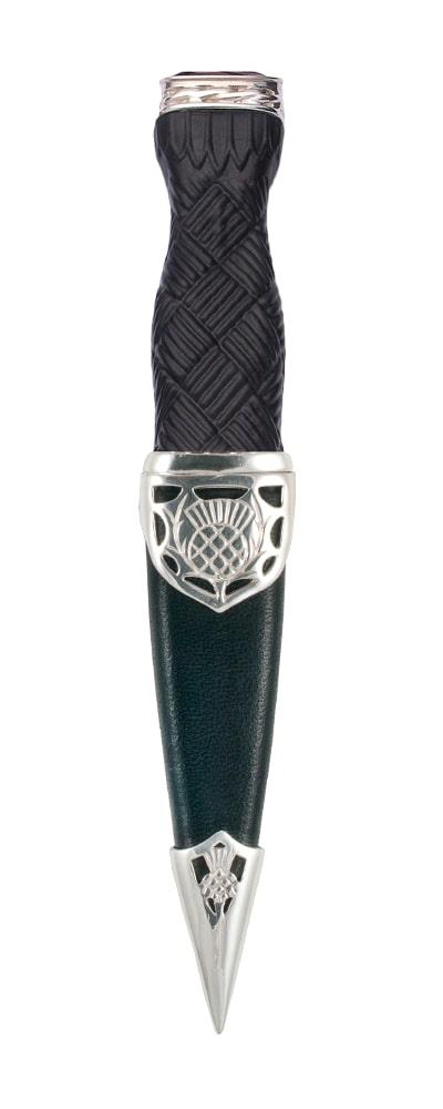 Sgian Dubh | Sterling Silver Thistle with Stone Top