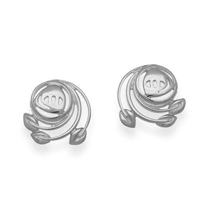 Ortak Mackintosh style silver earrings | The Scottish Company