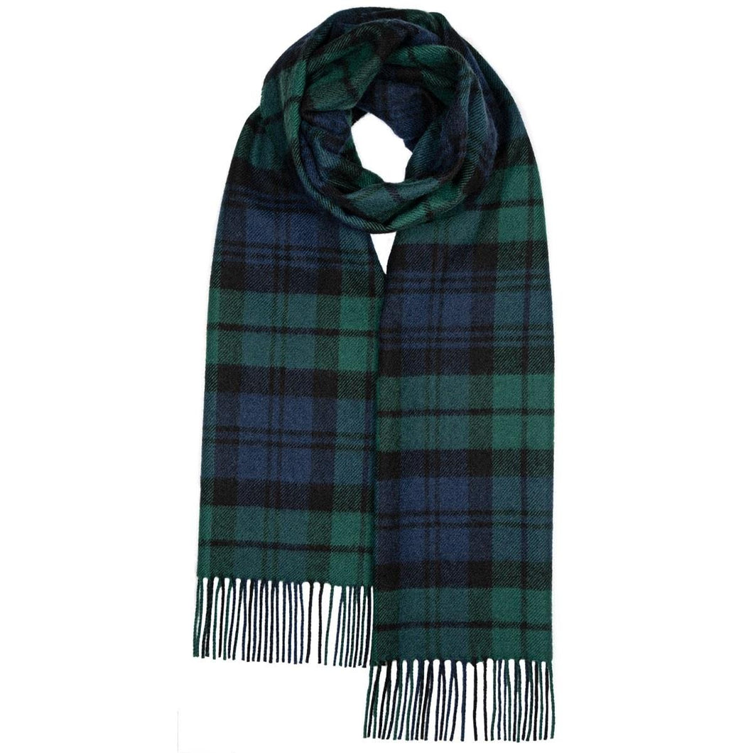 Lochcarron Darwin oversized Black Watch lambswool scarf | The Scottish Company
