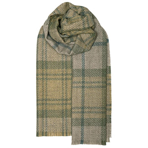 Lochcarron Fearne Cranston Sage Wool Scarf | The Scottish Company