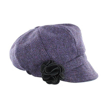 Mucros Weavers Newsboy purple & black herringbone tweed | The Scottish Company