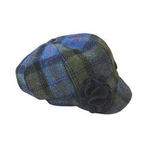 Mucros Newsboy Hat in blue & green plaid | The Scottish Company