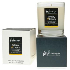 The Highland Soap Company Whisky & Honey scented soy candle | The Scottish Company