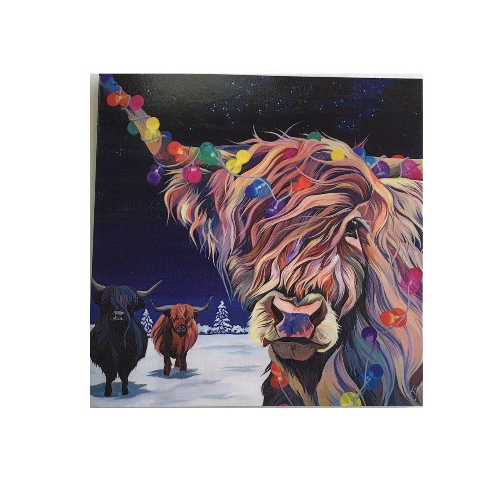 Lauren's Cows | Highland Cow Greeting Card "Christmas Spirit"