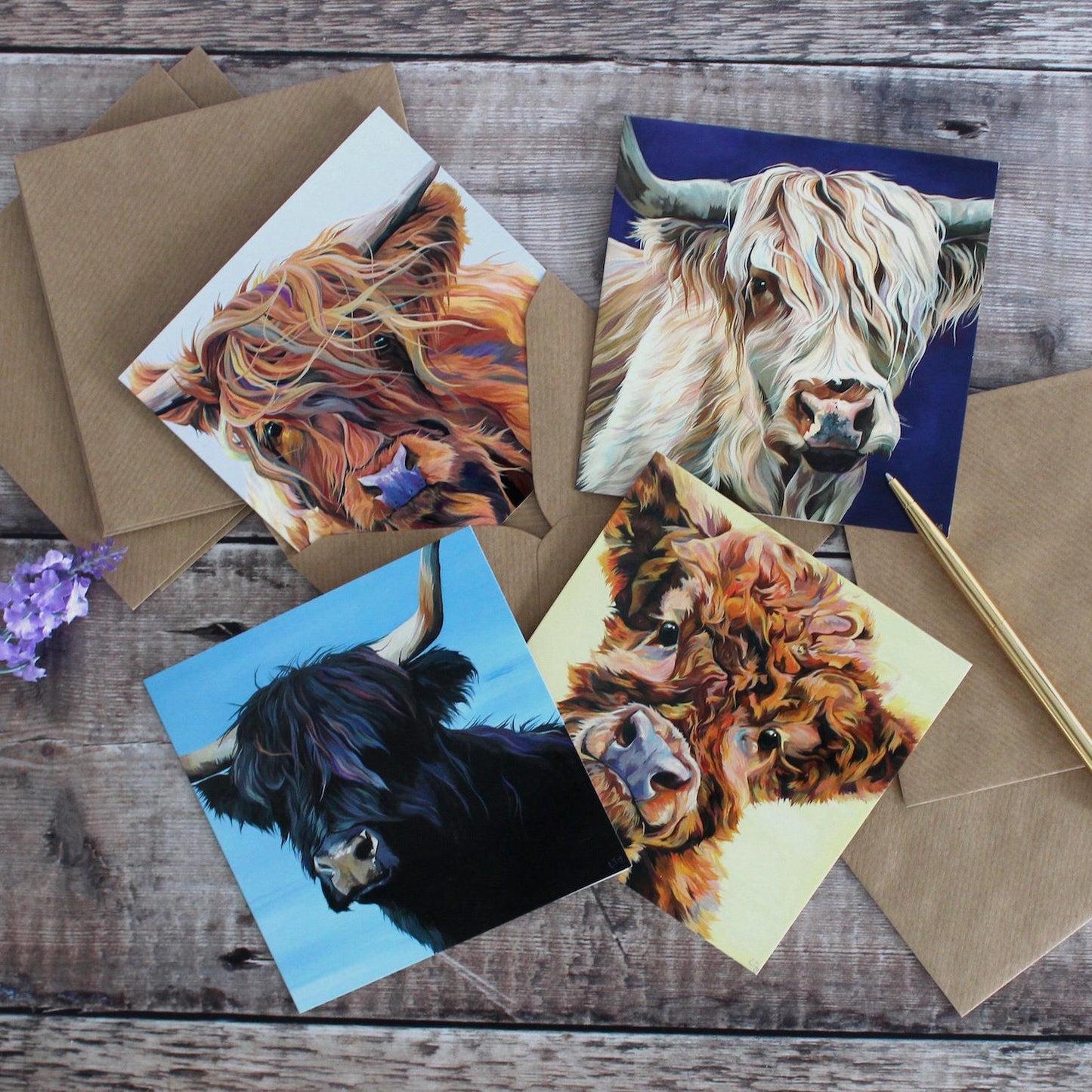 Lauren's Cows | Highland Cows Notecards Set