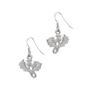 Thistle Drop Silver Earrings | The Scottish Company 
