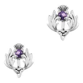 Thistle Stud Silver Earrings | The Scottish Company