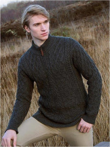 Arancrafts men's Donegal half-zip Aran knit sweater | The Scottish Company