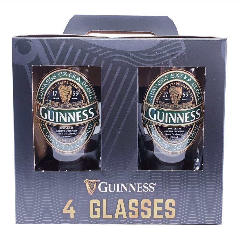 Guinness | Green Ireland Pint Glasses | 4 Pack