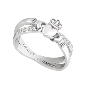 Solvar Silver Claddagh Kiss Ring | The Scottish Company