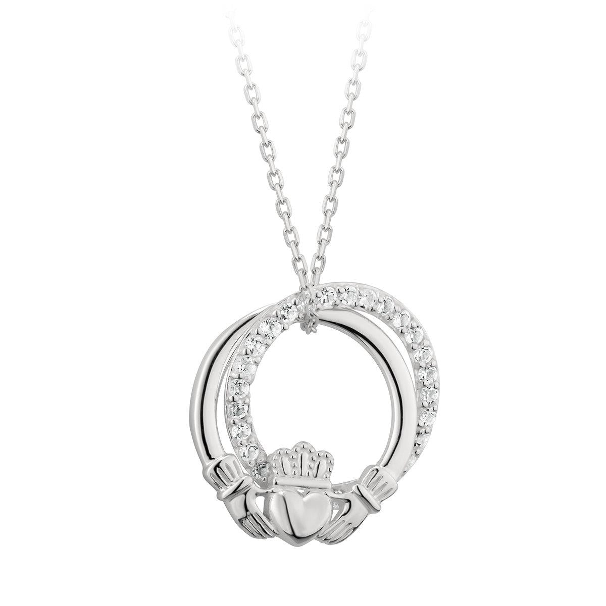 Solvar Silver Claddagh Circle Pendant | The Scottish Company