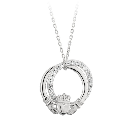 Solvar Silver Claddagh Circle Pendant | The Scottish Company