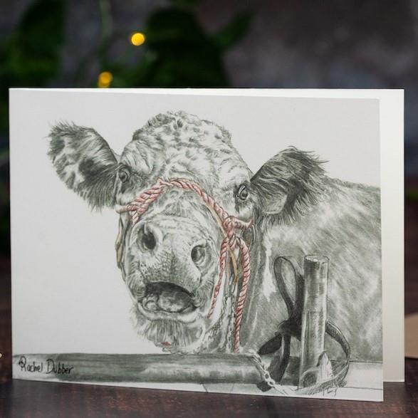 Rachel Dubber | Cow Red Harness Greeting Card