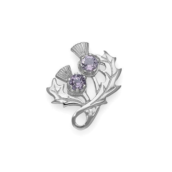 Ortak | Thistle Silver Brooch Amethyst