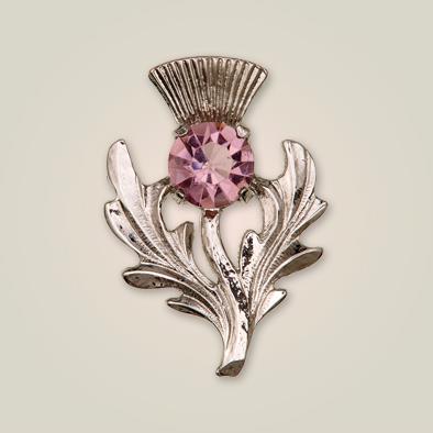 Thistle Amethyst Pewter brooch | The Scottish Company