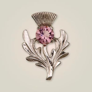 Thistle Amethyst Pewter brooch | The Scottish Company
